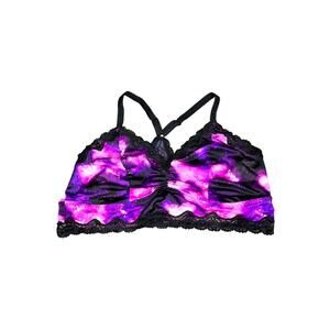 Torrid NEW size 3X Gradient Galaxy bralette racerback purple/black lace trim